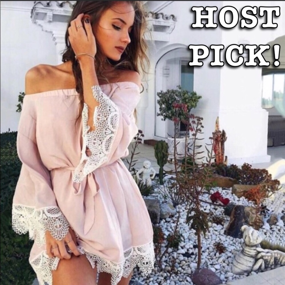 Blush Pink Off-the-Shoulder Dress